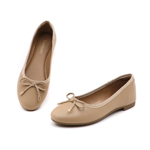 Women's Cushioned Insole Classic Bow Tie Ballerina Flat - Picture 10 of 10